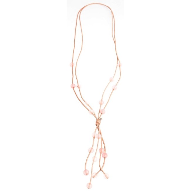 COLLAR LARGO CUERO PIEDRAS
