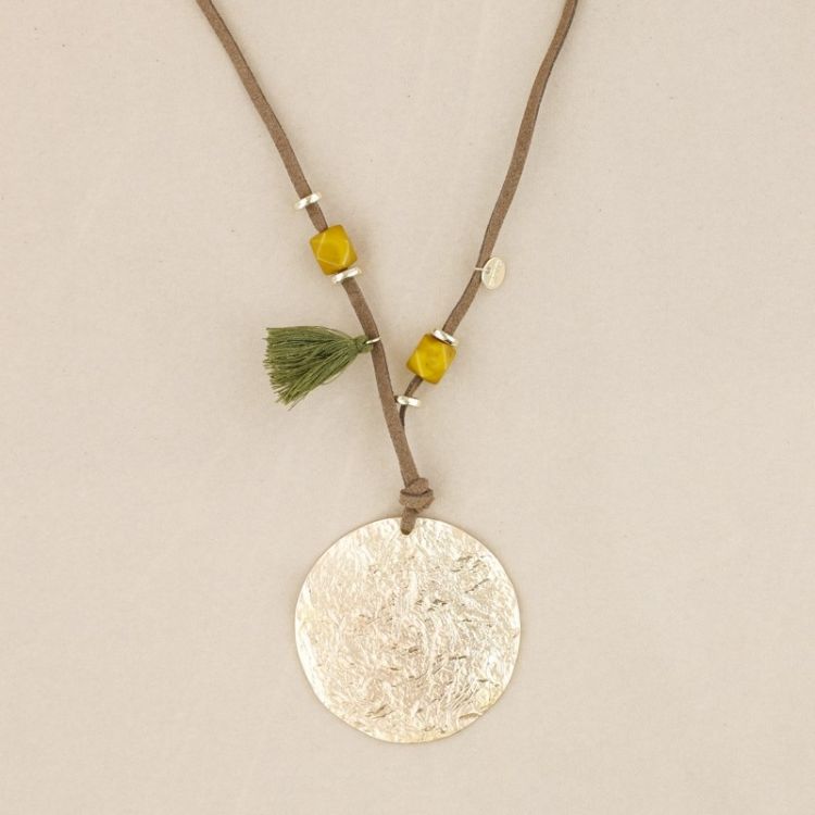 COLLAR LARGO COLGANTE MEDALLA METAL 2