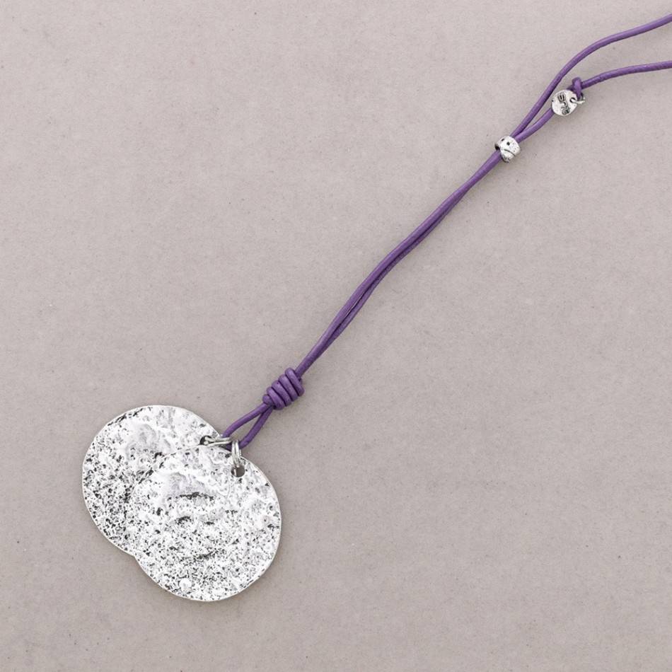 COLLAR LARGO CUERO COLG.METAL