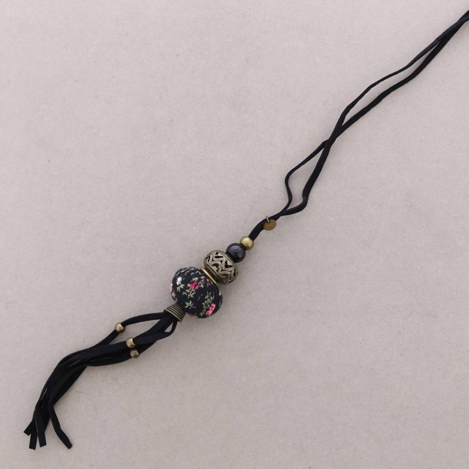 LONG PENDANT NECKLACE STAMPED BALL