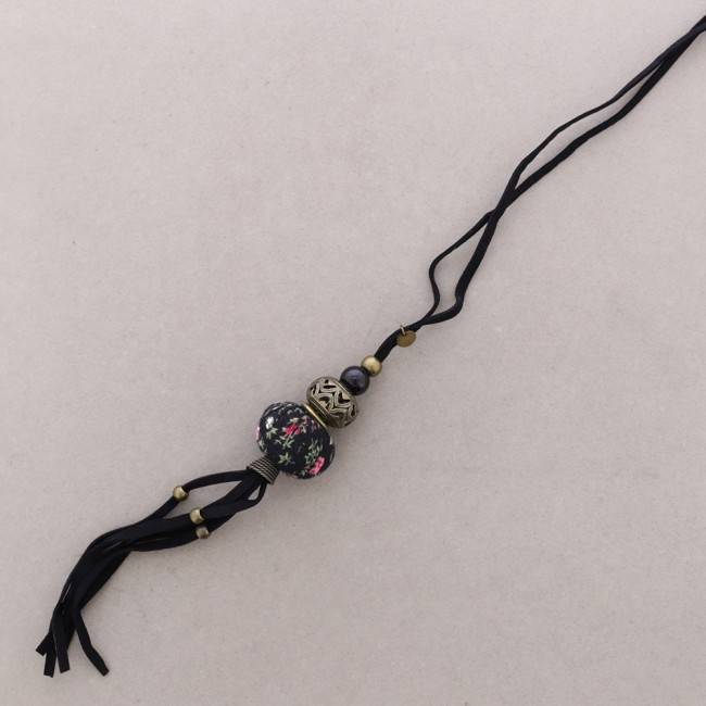 LONG PENDANT NECKLACE STAMPED BALL
