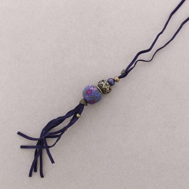 COLLAR LARGO COLG. BOLA ESTAMPADA
