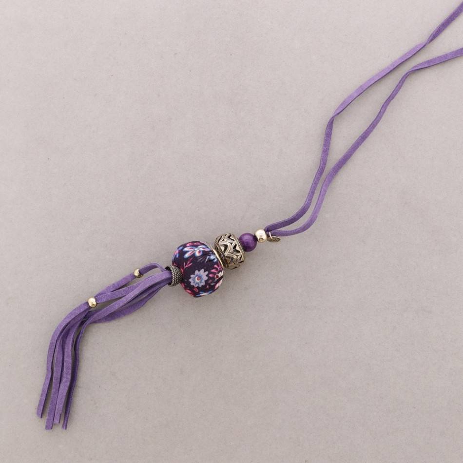LONG PENDANT NECKLACE STAMPED BALL