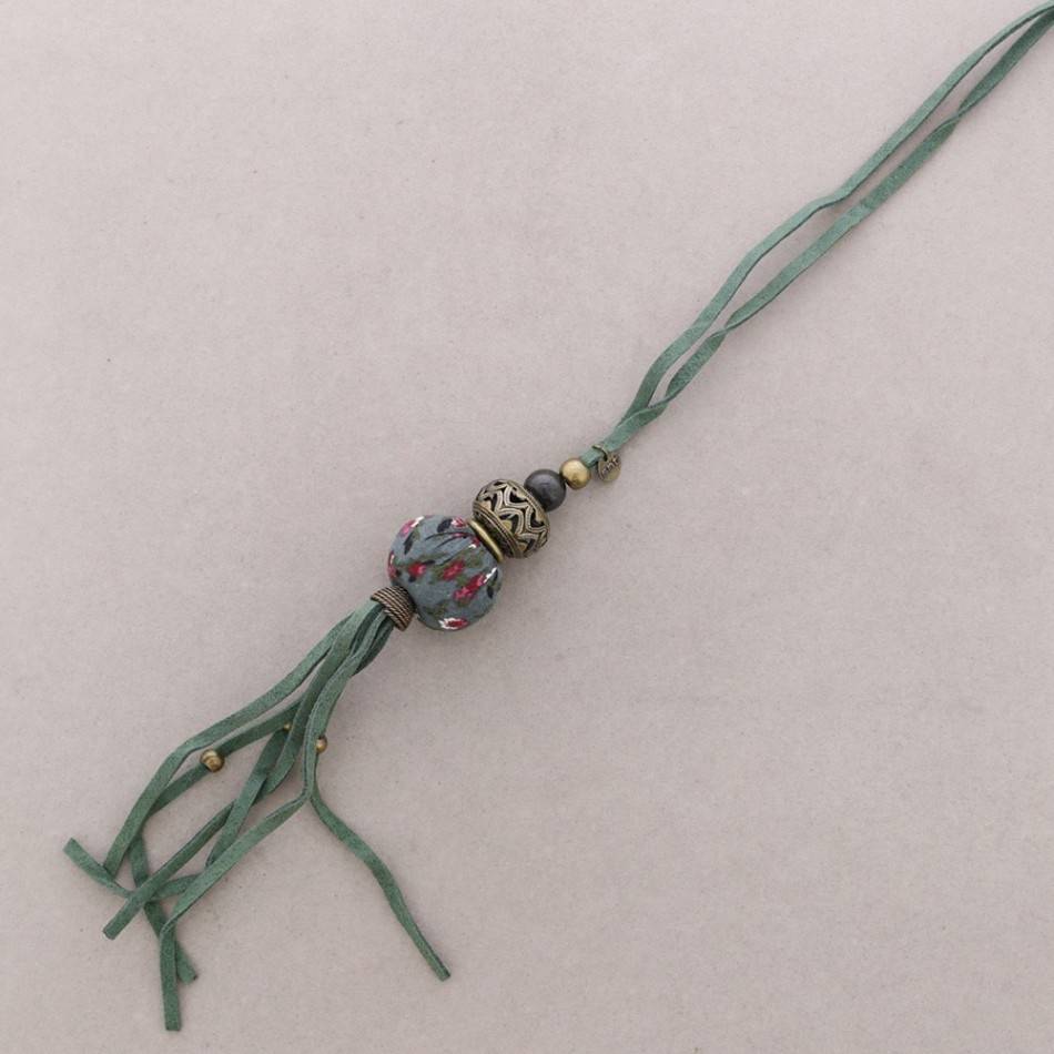 LONG PENDANT NECKLACE STAMPED BALL