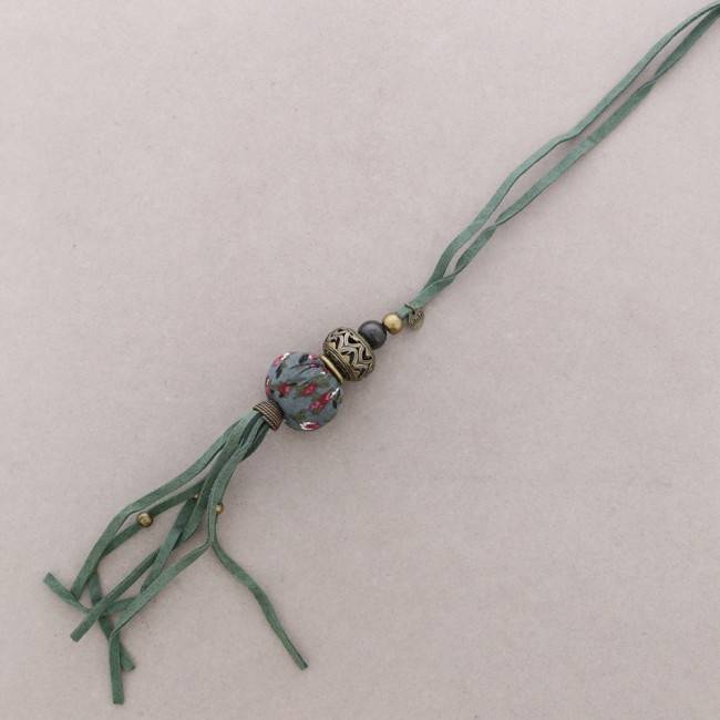 LONG PENDANT NECKLACE STAMPED BALL