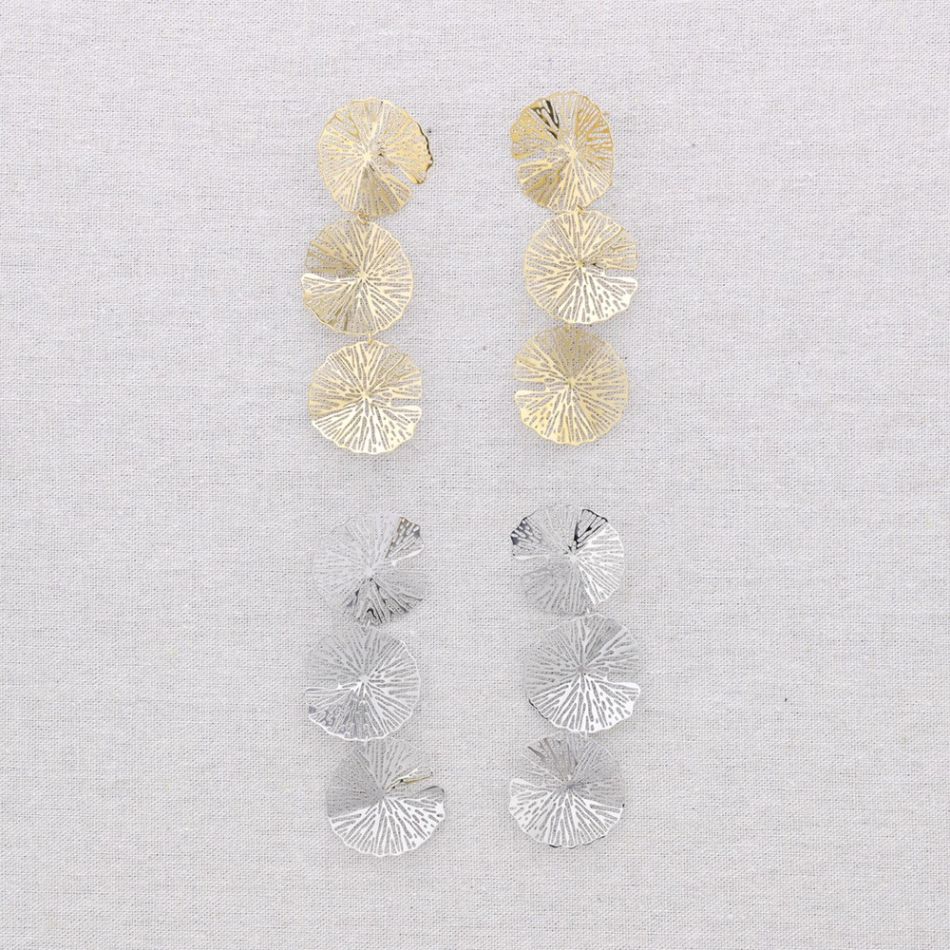 PENDIENTES ACERO TRIPLE FLOR