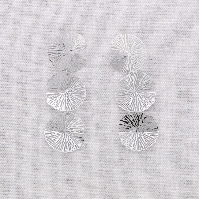 PENDIENTES ACERO TRIPLE FLOR