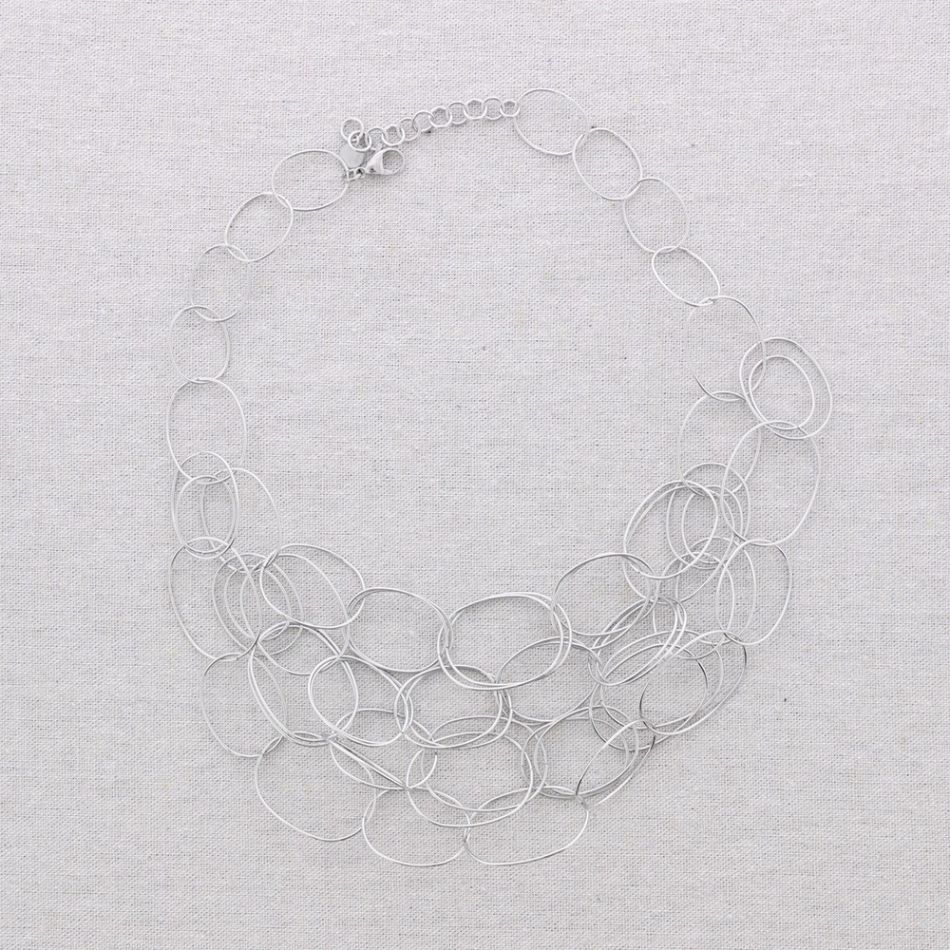 STEEL LINK BIB NECKLACE
