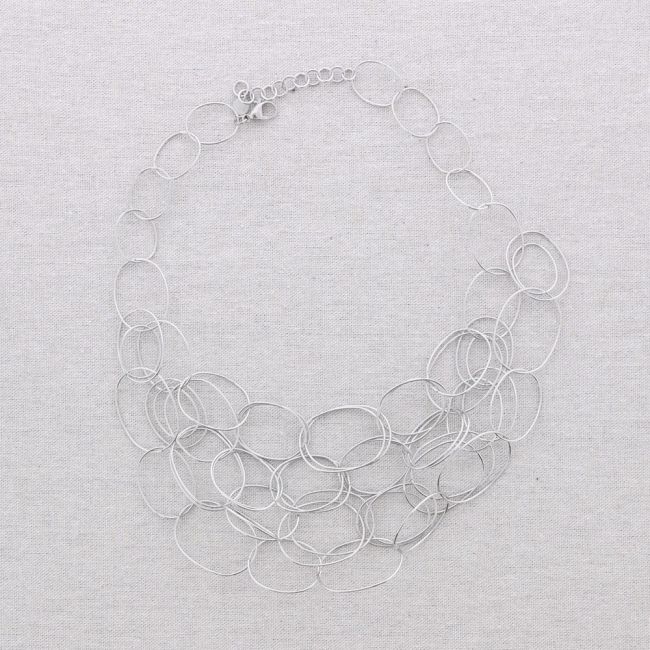 STEEL LINK BIB NECKLACE