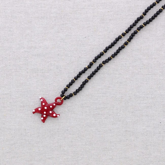 STEEL NECKLACE WITH MARINE MOTIF PENDANT