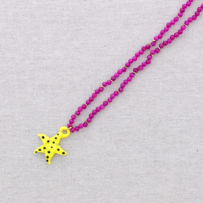 STEEL NECKLACE WITH MARINE MOTIF PENDANT