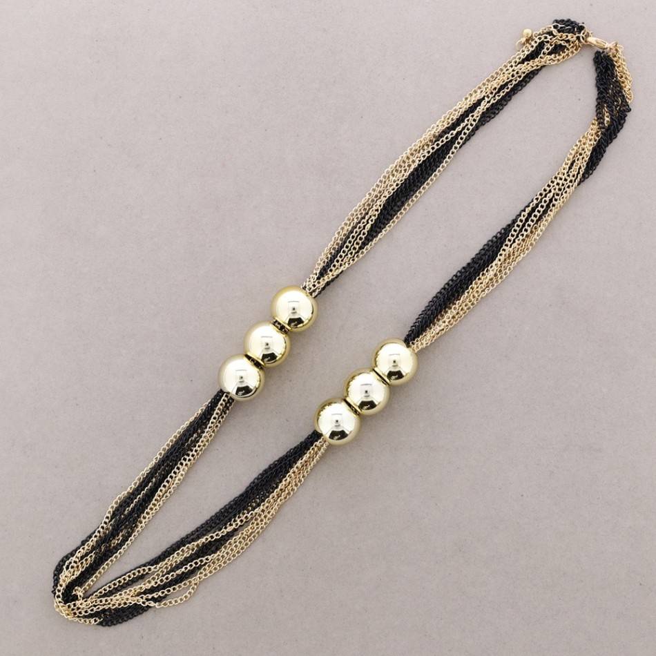 COLLAR LARGO CADENAS BOLAS