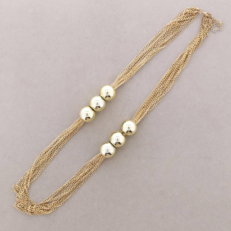 COLLAR LARGO CADENAS BOLAS
