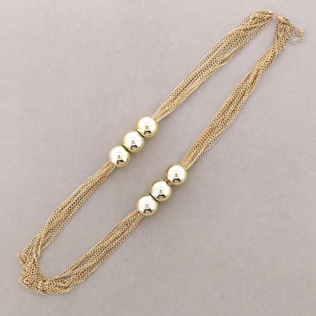 LONG NECKLACE WITH BALL CHAINS