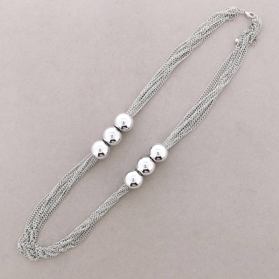 COLLAR LARGO CADENAS BOLAS