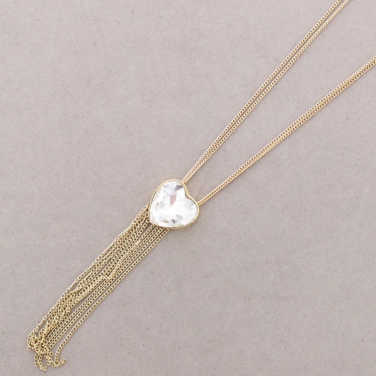 LONG NECKLACE WITH METAL FRINGE PENDANT