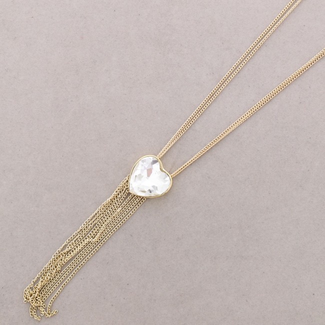 LONG NECKLACE WITH METAL FRINGE PENDANT
