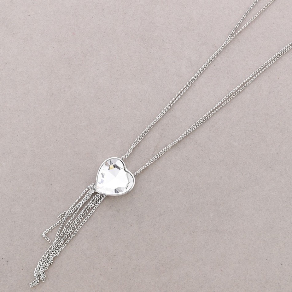 LONG NECKLACE WITH METAL FRINGE PENDANT