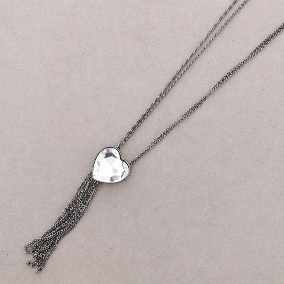 LONG NECKLACE WITH METAL FRINGE PENDANT