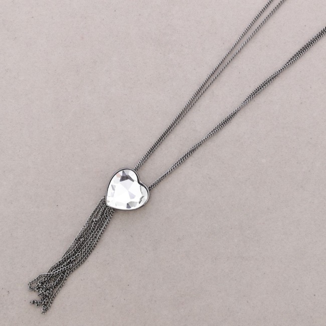 LONG NECKLACE WITH METAL FRINGE PENDANT