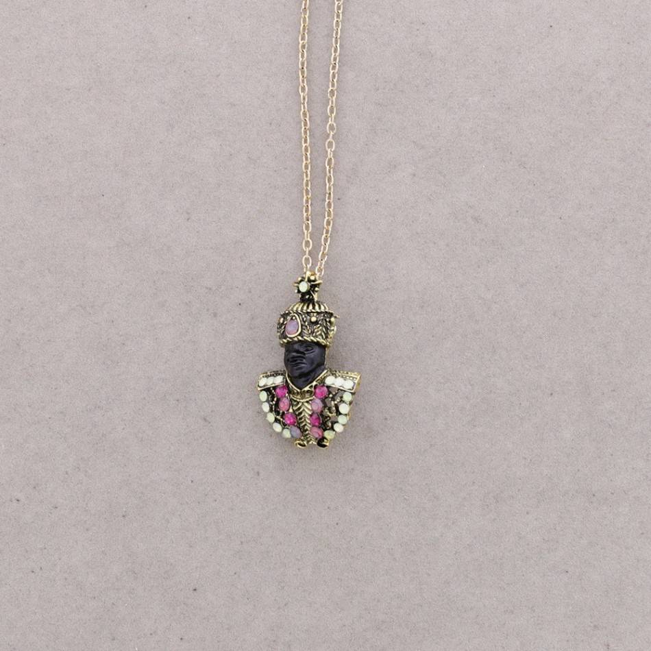 LONG PENDANT NECKLACE CRYSTAL HEAD