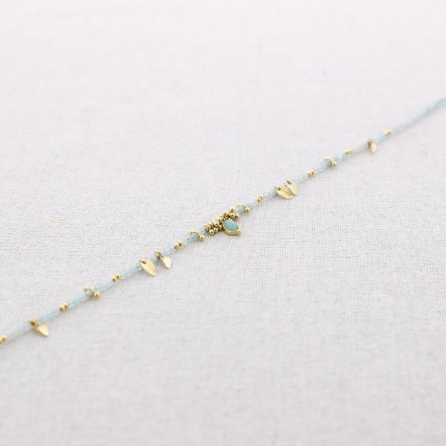 STEEL NECKLACE WITH LEAF PENDANTS