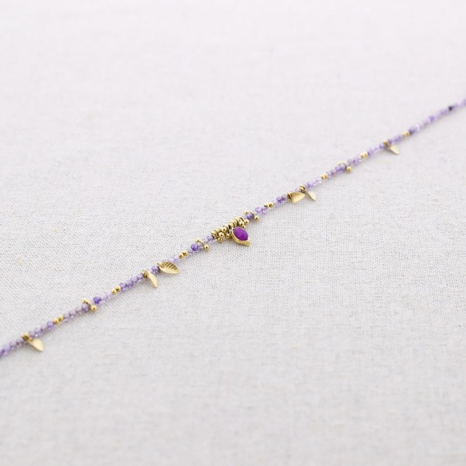STEEL NECKLACE WITH LEAF PENDANTS