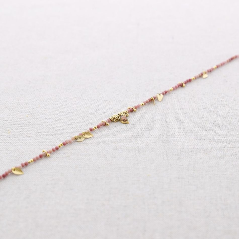 STEEL NECKLACE WITH LEAF PENDANTS