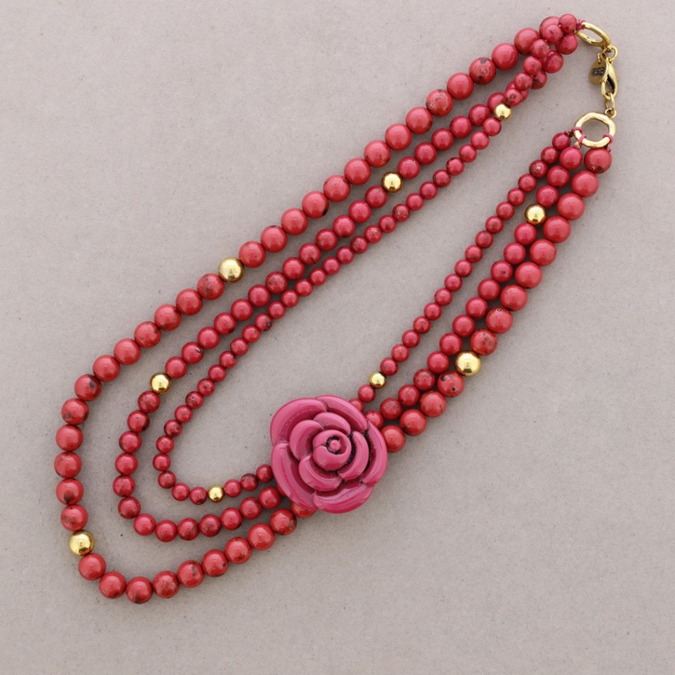 COLLAR FLOR CUENTAS PASTA