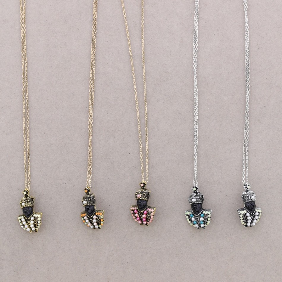 COLLAR LARGO COLG. CABECITA CRISTALES