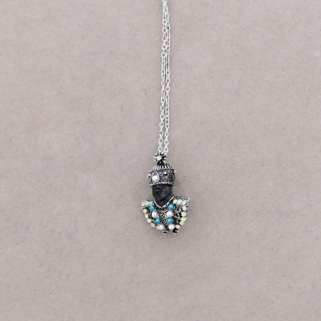 COLLAR LARGO COLG. CABECITA CRISTALES