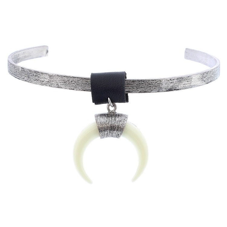 CHOKER METAL MEDIALUNA RESINA