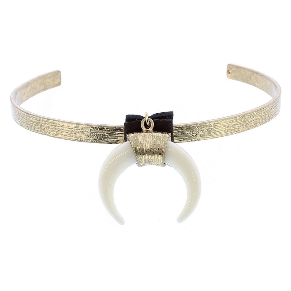 METAL HALF-MOON RESIN CHOKER