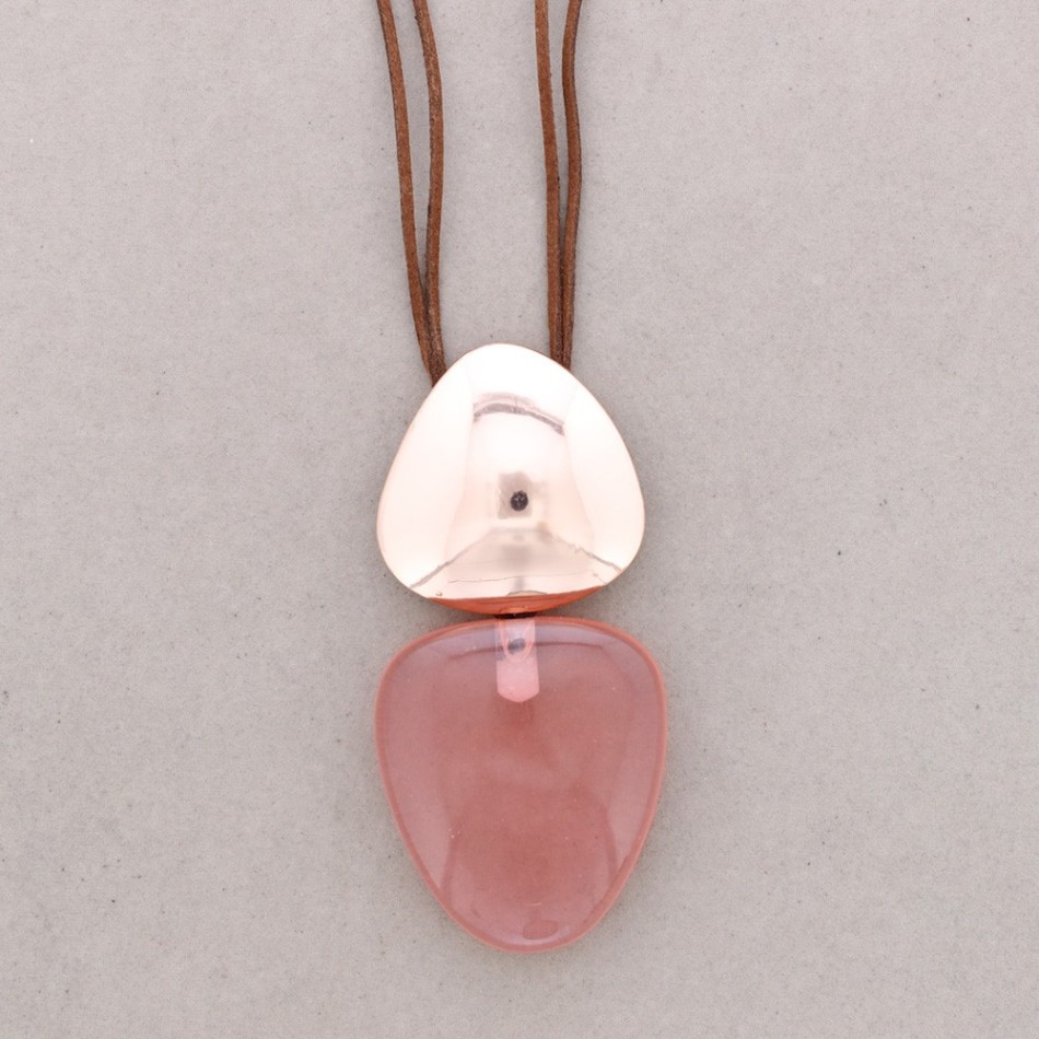 LONG NECKLACE METAL RESIN PENDANT
