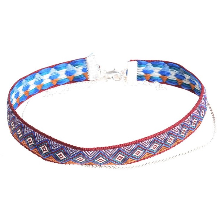 CHOKER SET 2 PIEZAS CADENA CINTA ETNICA 2