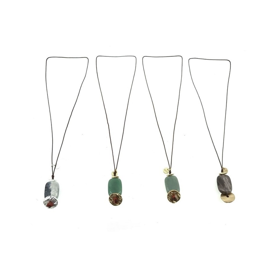 PULSERA GARGANTILLA AJUSTABLE CUENTAS METAL PIEDRAS