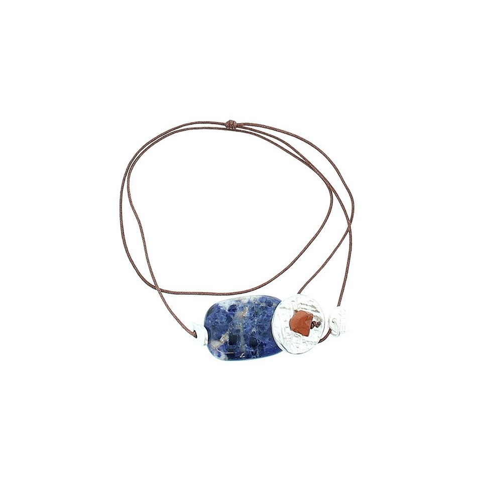 PULSERA GARGANTILLA AJUSTABLE CUENTAS METAL PIEDRAS
