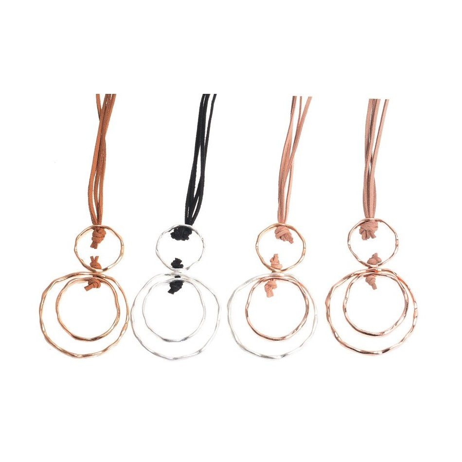 COLLAR LARGO COLGANTE TRIPLE CIRCULO