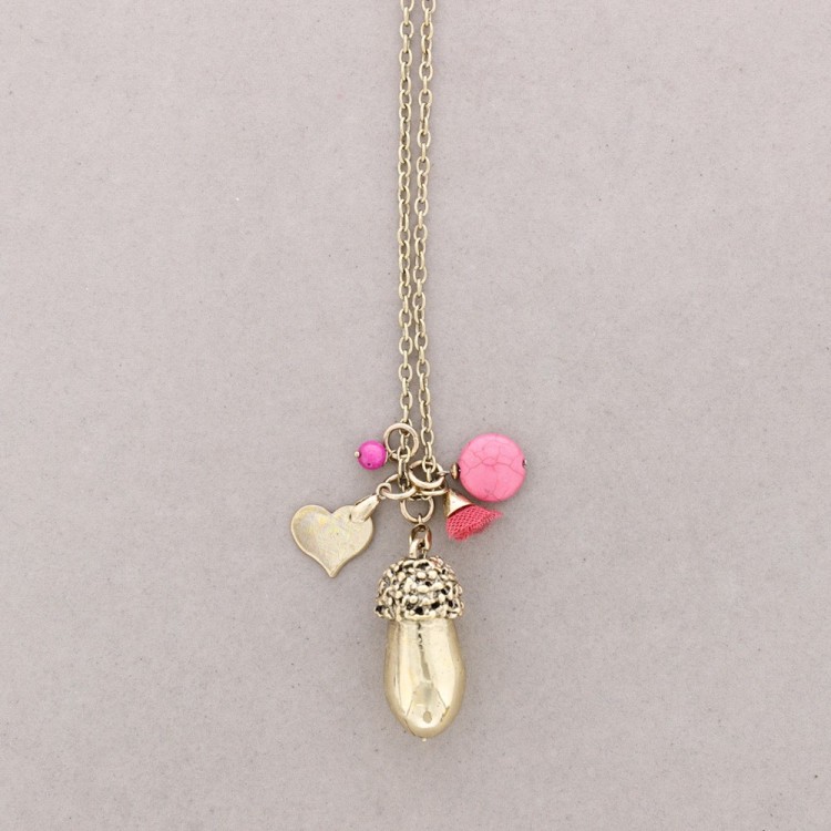 COLLAR LARGO CUENTAS METAL PIEDRAS