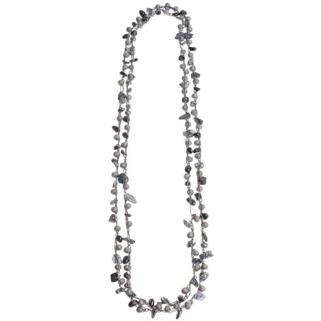 COLLAR LARGO PIEDRAS CRISTALES FACETADOS
