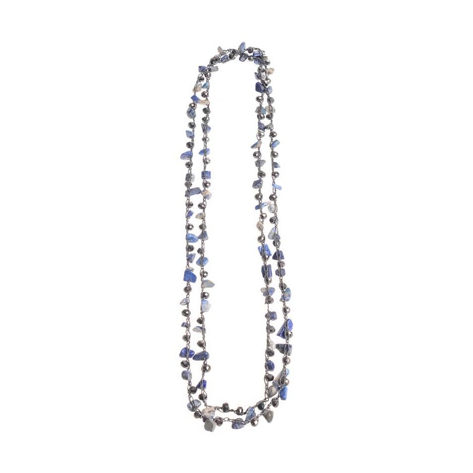 LONG NECKLACE WITH FACETED CRYSTALS