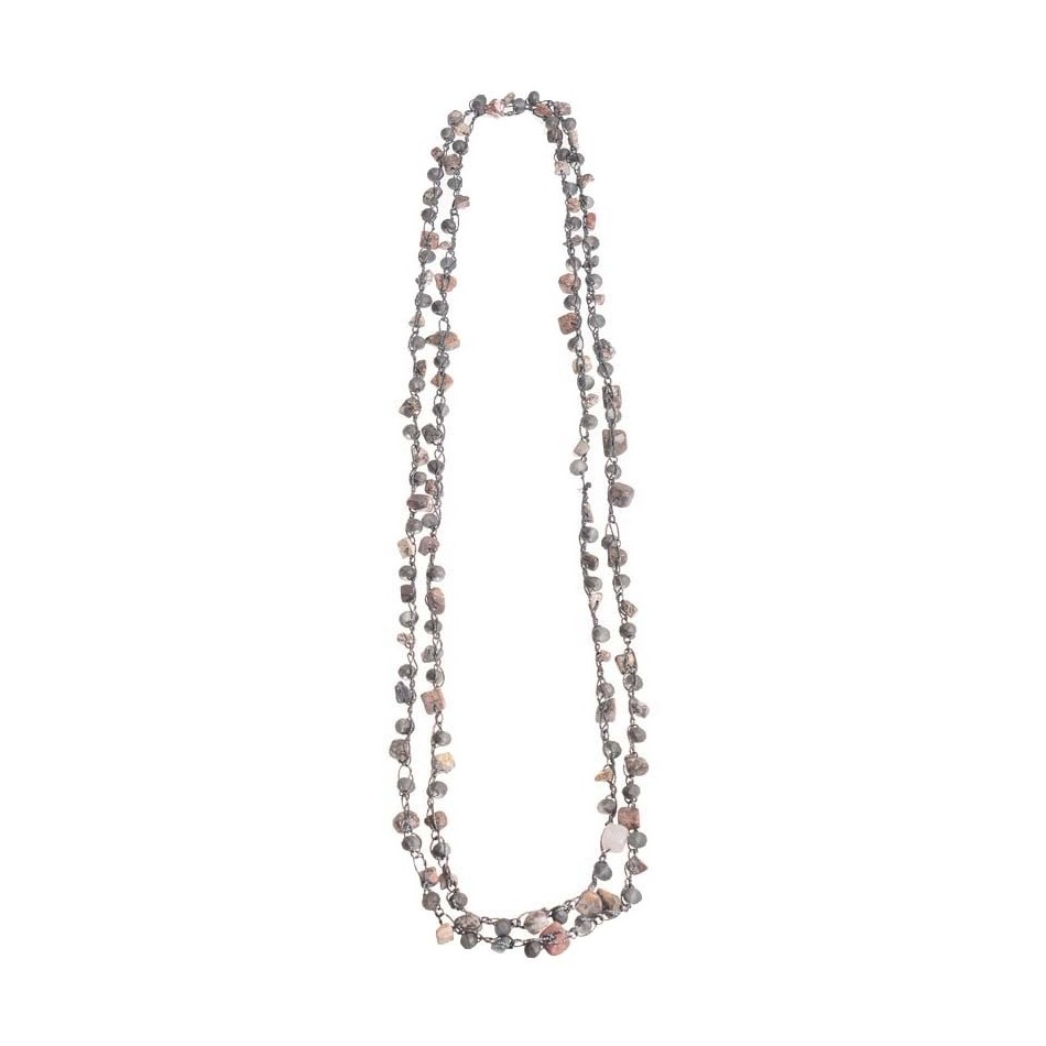 LONG NECKLACE WITH FACETED CRYSTALS
