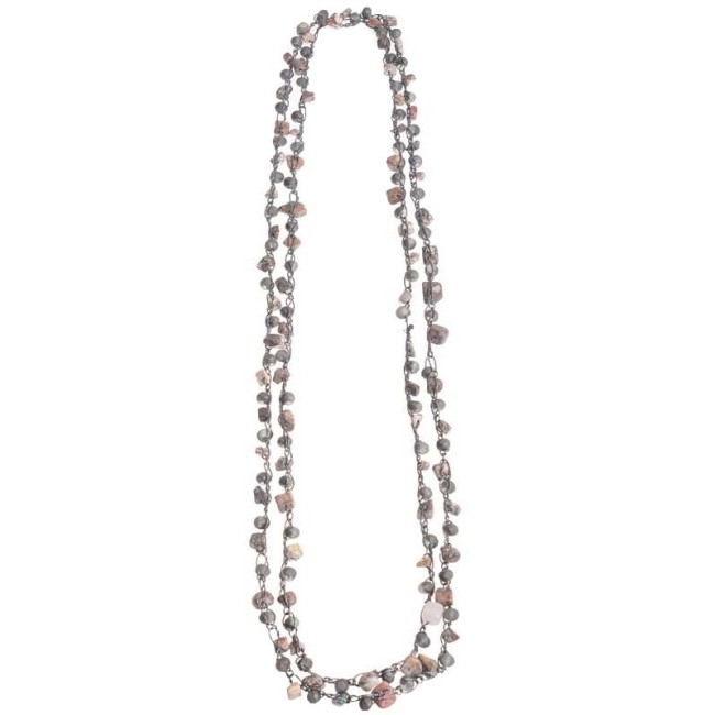 LONG NECKLACE WITH FACETED CRYSTALS
