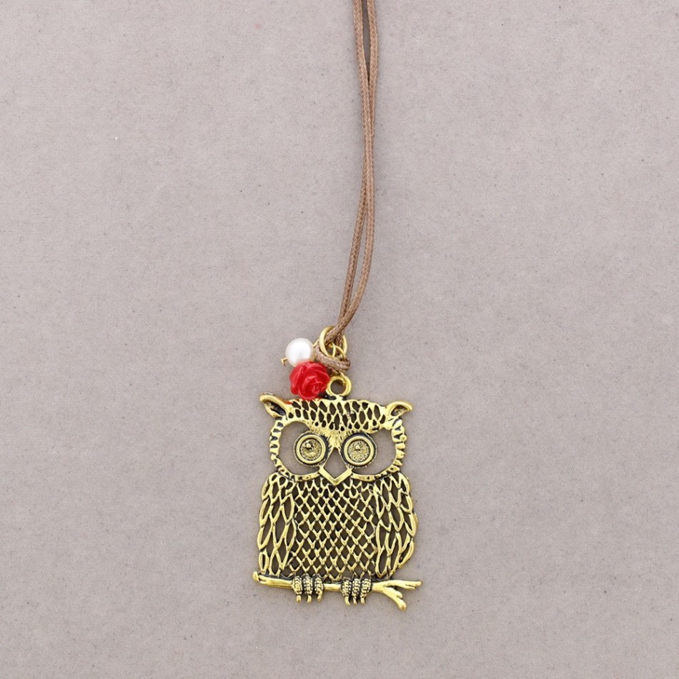 LONG METAL PENDANT NECKLACE