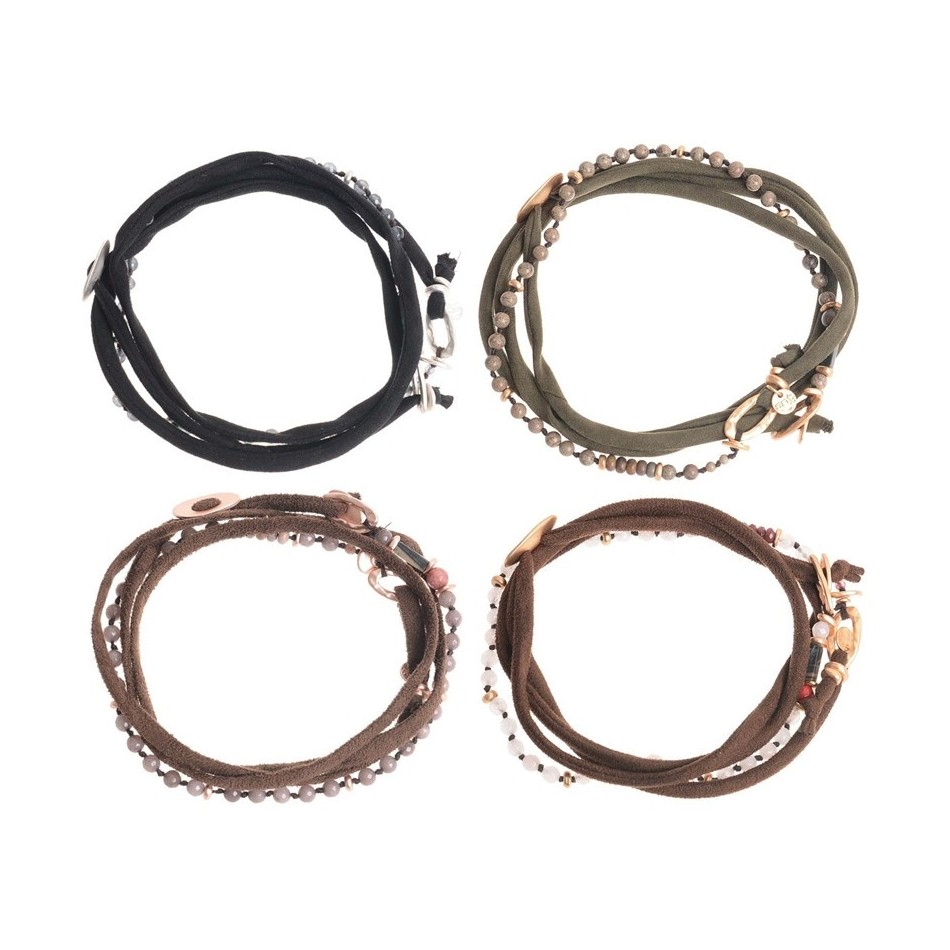 GARGANTILLA PULSERA CORDON METAL PIEDRAS
