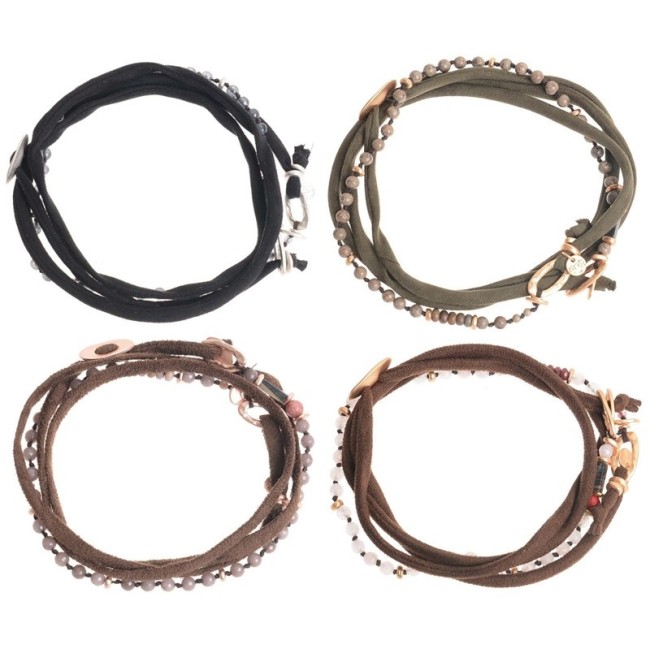 GARGANTILLA PULSERA CORDON METAL PIEDRAS