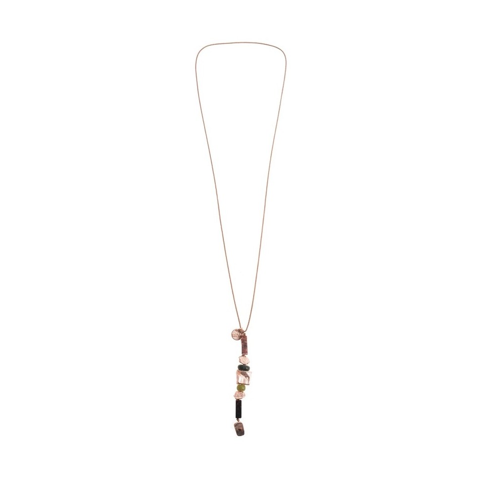 PULSERA GARGANTILLA AJUSTABLE CUENTAS METAL PIEDRAS