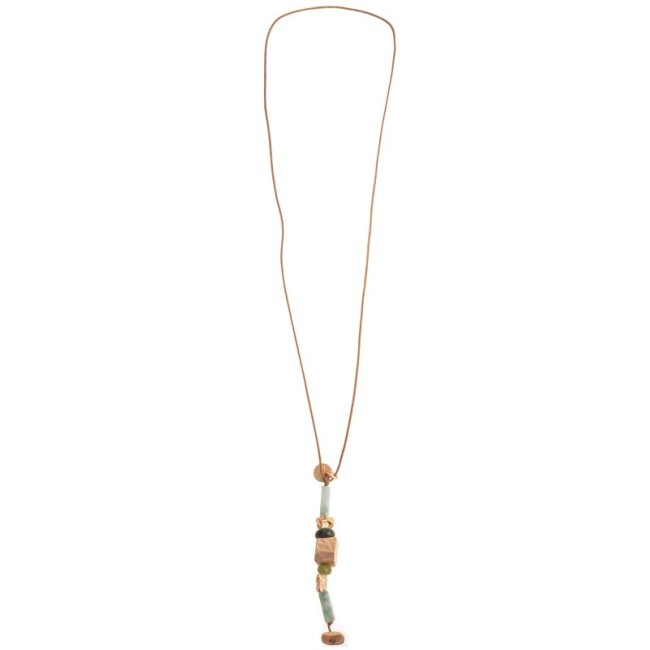 ADJUSTABLE CHOKER BRACELET WITH METAL BEADS AND STONES