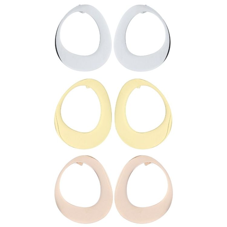 IRREGULAR LINK STEEL STUD EARRINGS 2