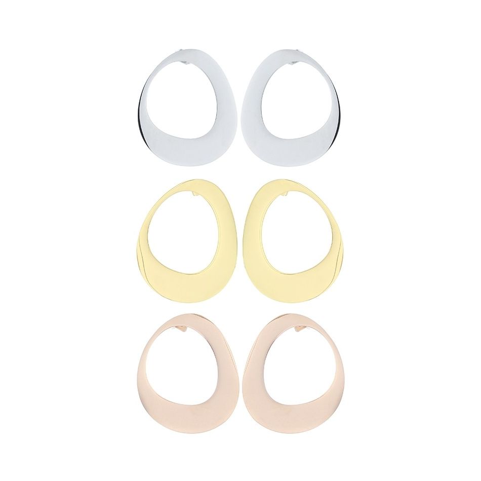 IRREGULAR LINK STEEL STUD EARRINGS
